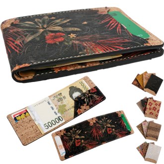 [COPI] 카드 지폐 접이 지갑, 나무껍질 Italy cork 식물성 천연가죽 [특판상품]