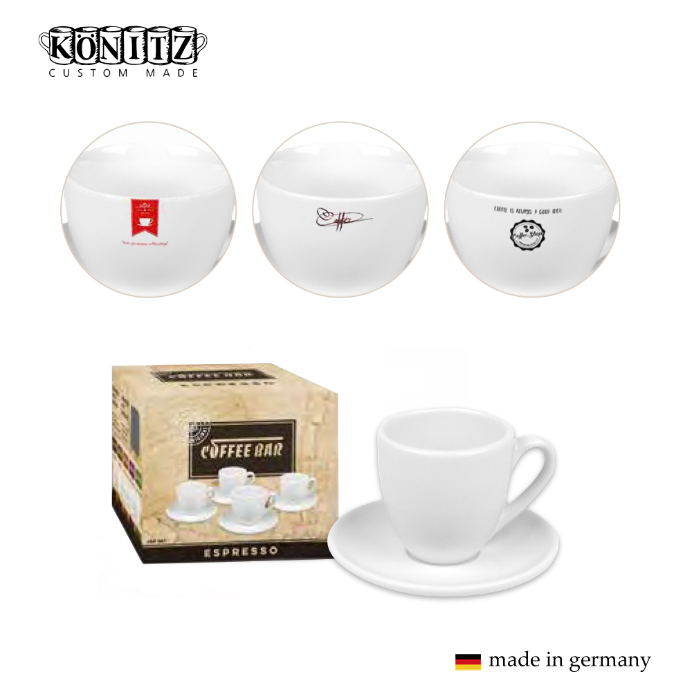 독일 코니츠 머그컵 에스프레소 4pc세트 시그니쳐기법 로고 인쇄 M033 [특판상품]