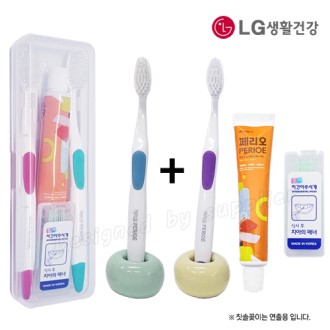 커플 LG미세모+페리오+치간 칫솔 치약 세트