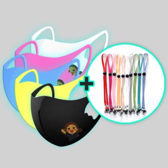 5색 칼라 아동용패션 마스크 (칼라 인쇄) +스트랩