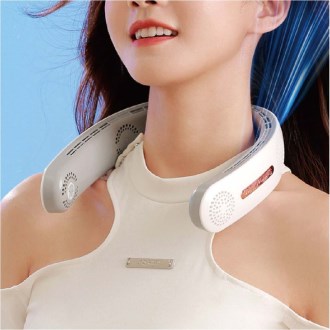 USB충전 트윈파워 넥밴드선풍기 (2400mAh) 핸디선풍기 휴대용선풍기 미니선풍기