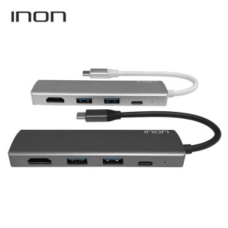 아이논 USB C타입 to 3.0 4포트 with HDMI 허브 IN- UH110 C [특판상품]