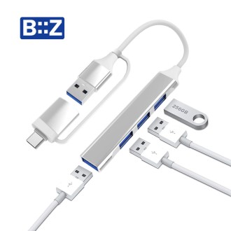 C타입 USB 4포트 멀티허브 BZ-C4U, 갤럭시탭 노트북 맥북 충전  [특판상품]