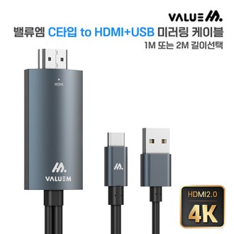 밸류엠 C to HDMI+USB 케이블 1M [특판상품]