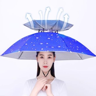 2단 모자 우산 양손이 자유로운 낚시 캠핑 모자 우산 파라솔
