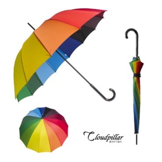 클라우드 필라 무지개 우산 (곡자) / 장우산. 자동 우산
