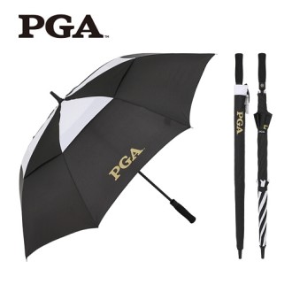 PGA 75 자동 블랙 배색 이중방풍 골프우산