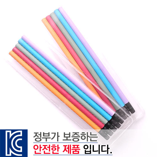 [국산] 투명사각 · 파스텔 연필 5P 세트