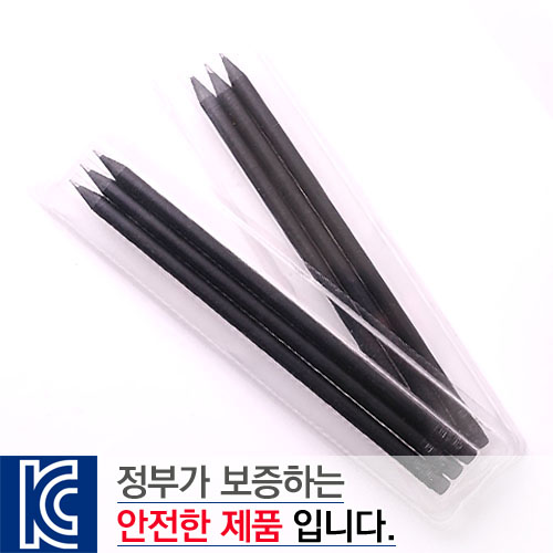투명 사각 흑목 원형 지우개 연필 3P 세트 // 국산