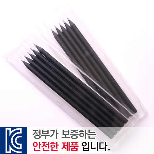 흑목 원형 미두 연필 투명 사각 케이스 5P세트