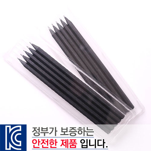 투명 사각 흑목 육각 연필 5P 세트 // 국산