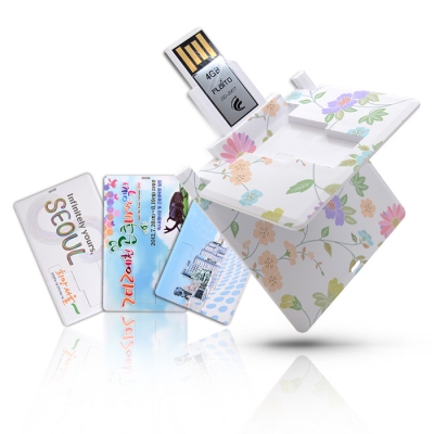 플라이토 접이식  카드투명 USB메모리(8G~128G) JS-7500 [특판상품]