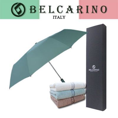 벨카리노 3단 10K 완전자동 파스텔 우산 + 130g 면사타올 세트