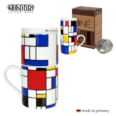 독일 코니츠 머그컵인쇄 몬드리안 1인용 커피메이커