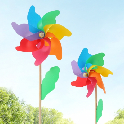 윈드빌리지 레인보우 바람개비 4p세트 공원 홍보용  (54cm)
