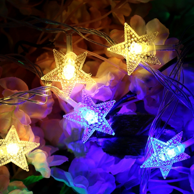 샤인무드 LED 20구 별 가랜드 전구(컬러) 파티 캠핑 조명
