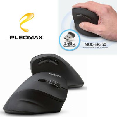 플레오맥스 PLEOMAX MOC-ER350 인체공학 무선 버티컬 마우스 [특판상품]