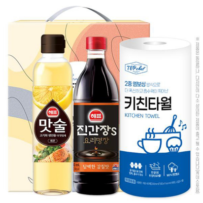 해표 맛술 진간장 롤타입키친타올 3종 선물세트