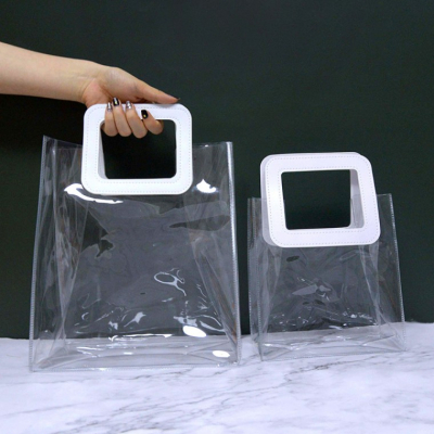가방 손가방 PVC 비닐가방 블랙 화이트 데일리백 방수